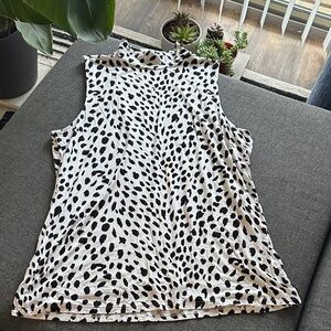 Express Black and White Leopard Print Top